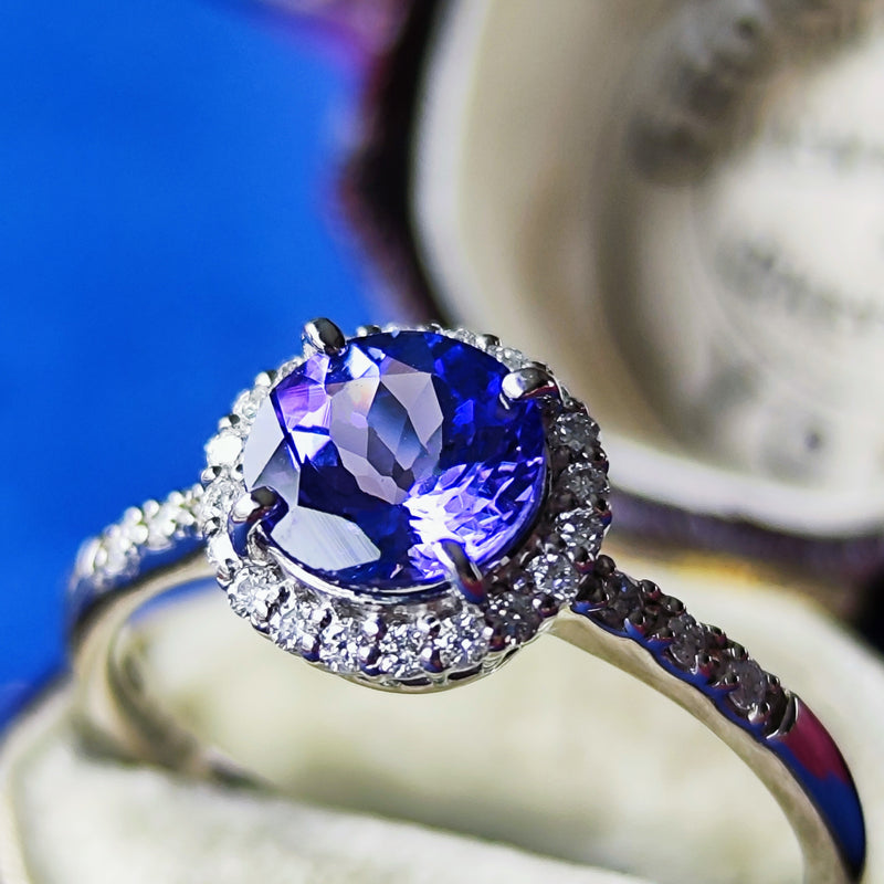 天然タンザナイト 天然ダイヤモンド リング