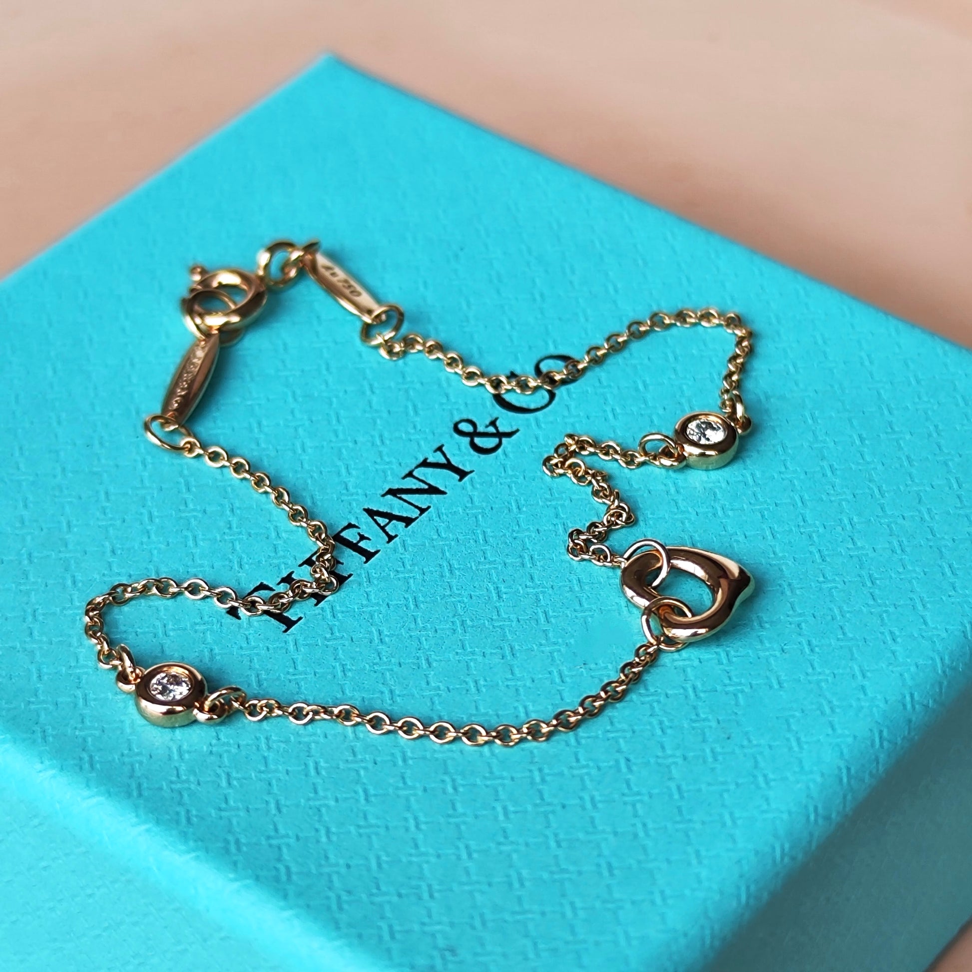 TIFFANY＆Co.ティファニー オープンハート バイザヤード ダイヤモンド ブレスレット