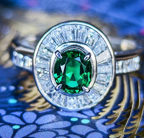 【ノンオイル ザンビア産】天然エメラルド 天然ダイヤモンド GIA プラチナリング