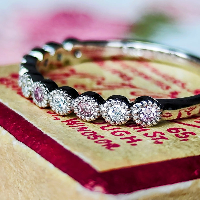 【ピンクダイヤ】天然ダイヤモンド ハーフエタニィリング プラチナ