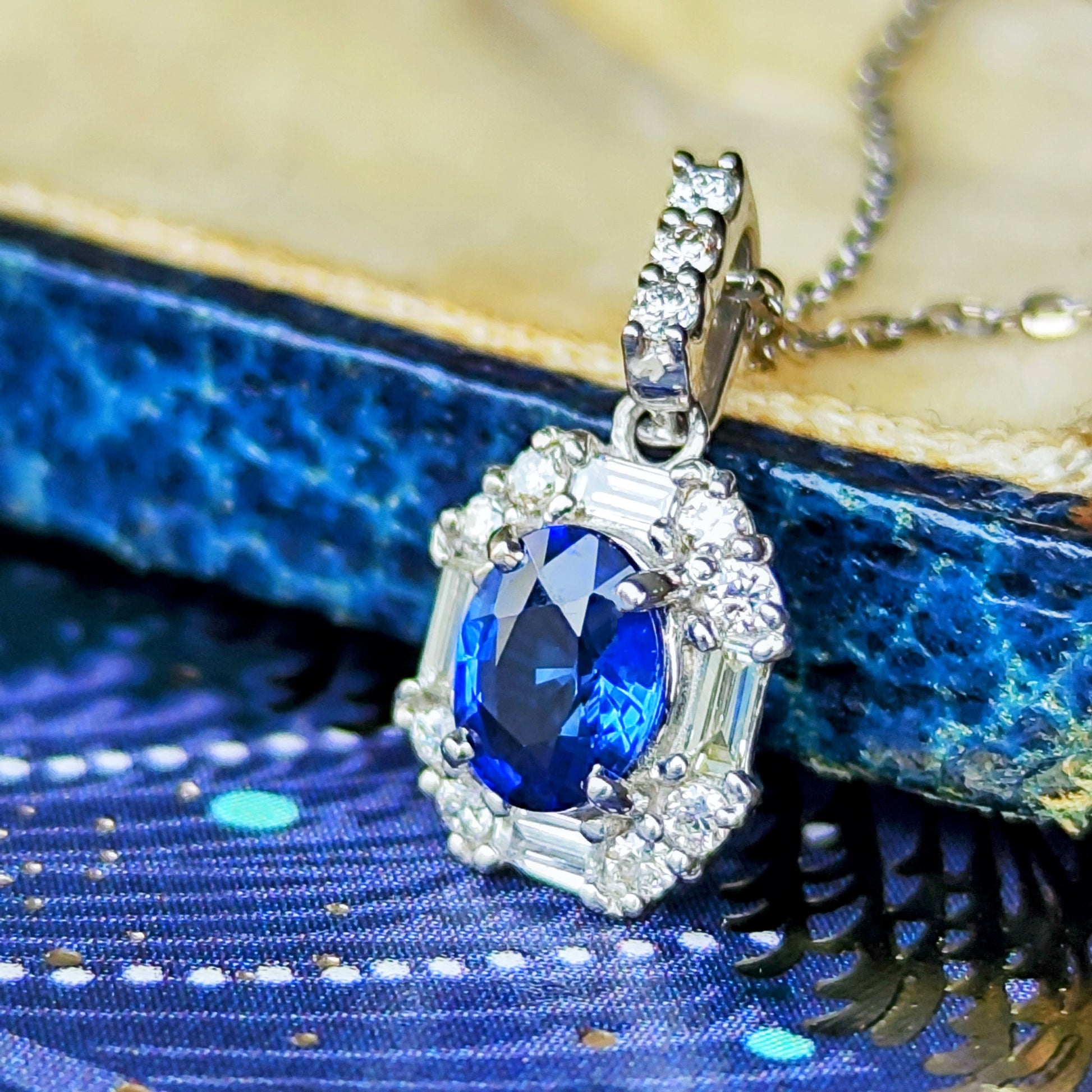 【お値下げ】天然サファイア 天然ダイヤモンド ネックレス