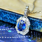 天然サファイア 天然ダイヤモンド ネックレス