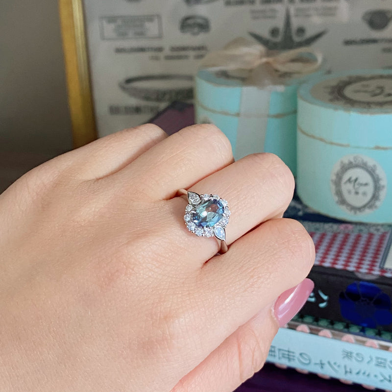 【大粒 1.346ct】天然アレキサンドライト 天然ダイヤモンド リング