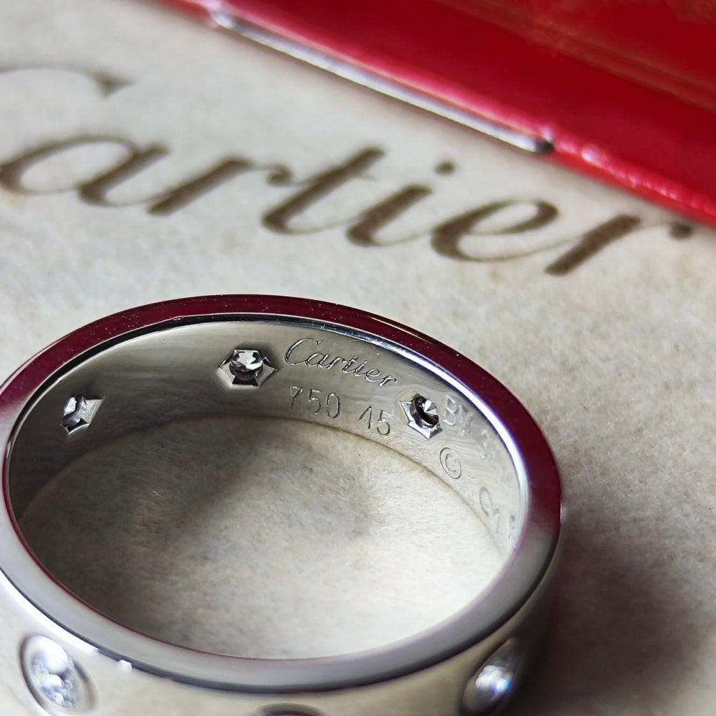 Cartier カルティエ ミニラブリング フルダイヤ 18金WG 45