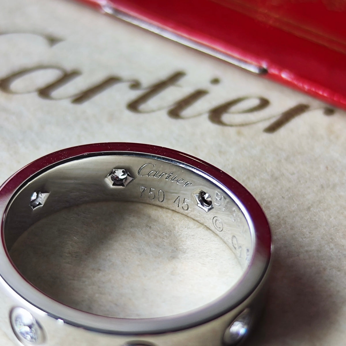 Cartier カルティエ ミニラブリング フルダイヤ 18金WG 45