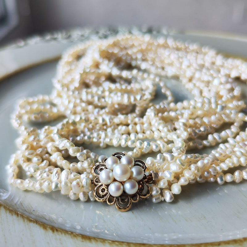 TASAKI 田崎真珠 淡水パール 7連ネックレス 14金