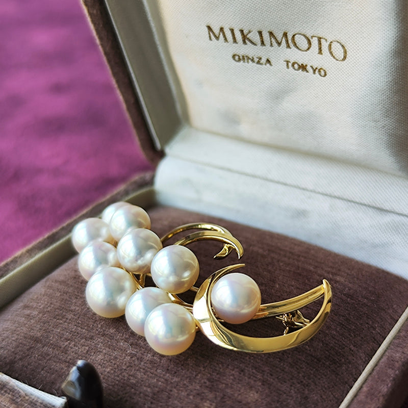美品✨MIKIMOTO ミキモト アコヤパール ブローチ リボン 愛子様