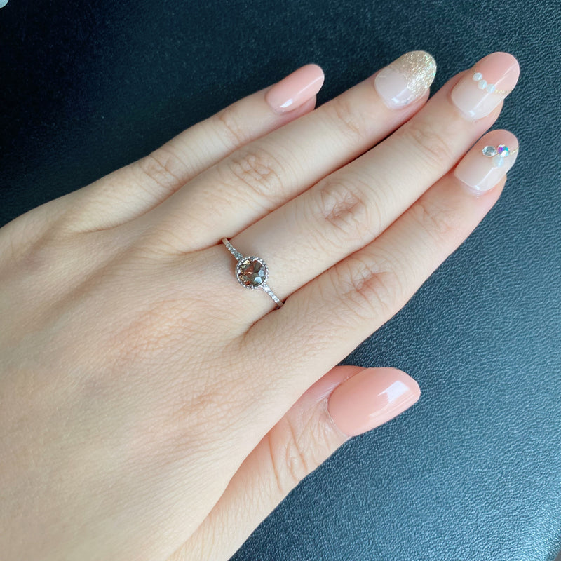 天然アンダリュサイト 天然ダイヤモンド リング