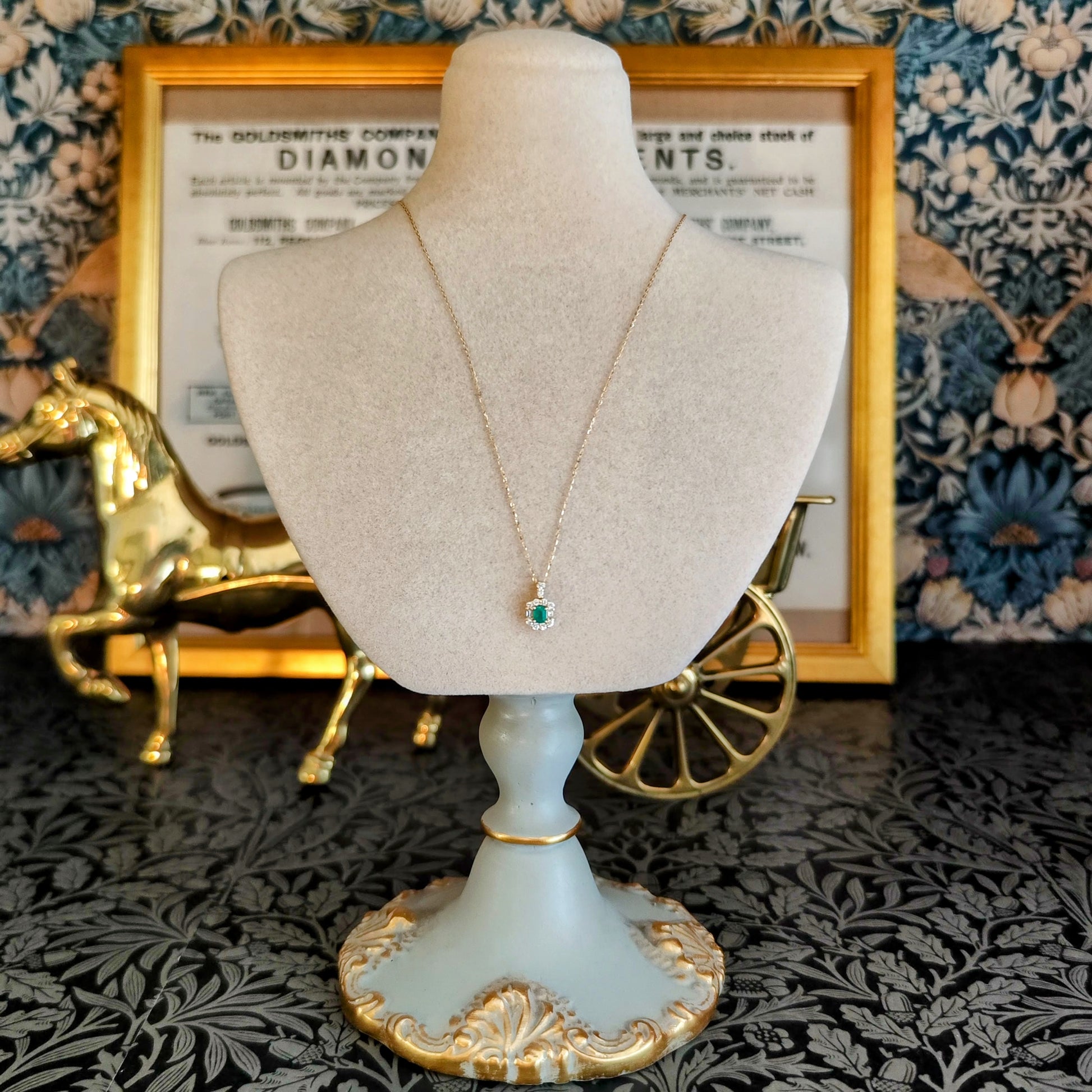 【コロンビア産】天然エメラルド 天然ダイヤモンド ネックレス
