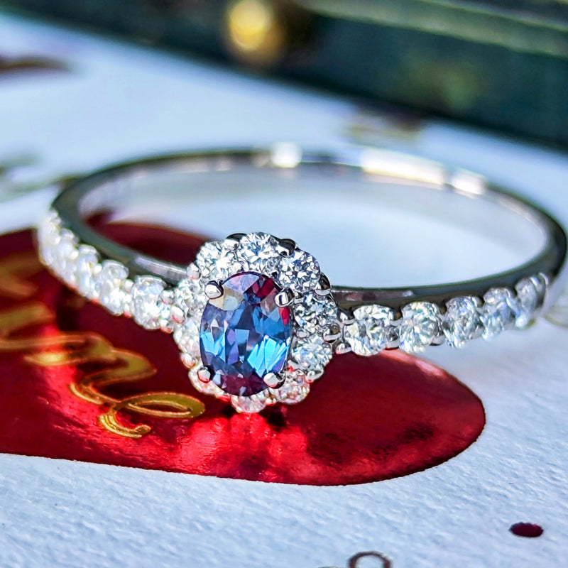 天然アレキサンドライト 天然ダイヤモンド プラチナリング – Mico宝飾店