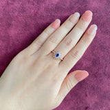 【ロイヤルブルー】スリランカ産 天然サファイア 天然ローズカットダイヤモンド GIA