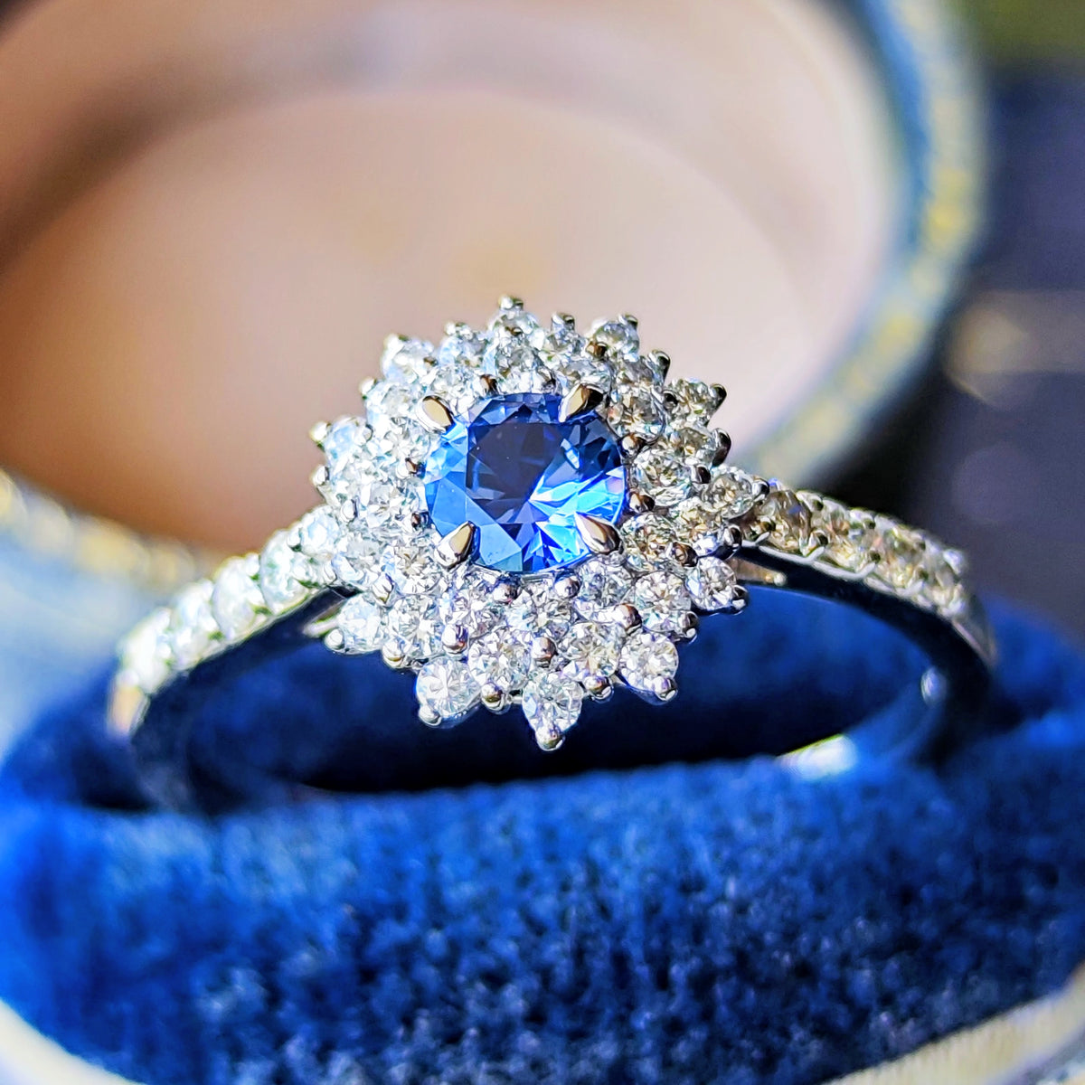 【幻のサファイア ヨーゴ渓谷】天然ブルーサファイア 0.27ct 天然ダイヤモンド リング 非加熱 GIA