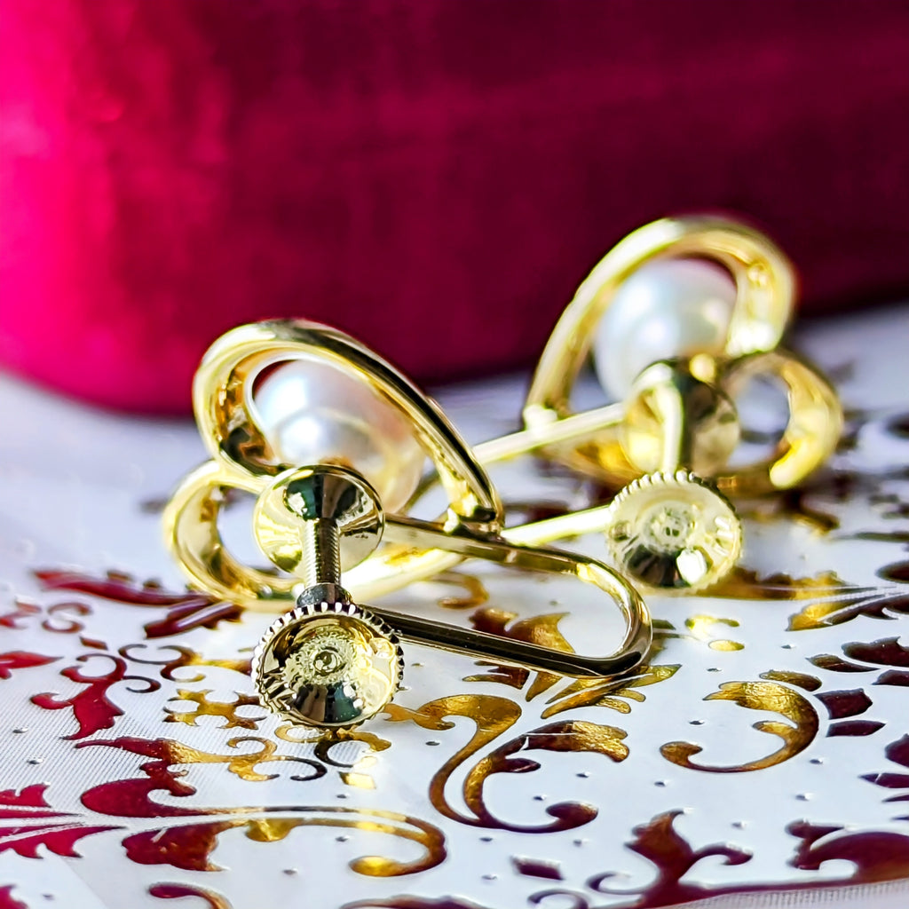 【オールドミキモト 】MIKIMOTO ミキモト あこや真珠 イヤリング 14金
