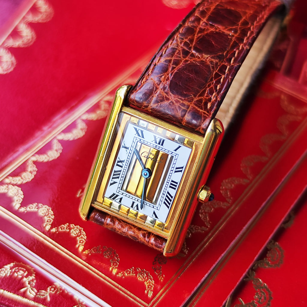 Cartier カルティエ マストタンク LMトリニティミラー文字盤 クォーツ腕時計