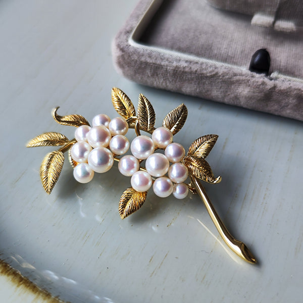 MIKIMOTO ミキモト あこや真珠 ブローチ