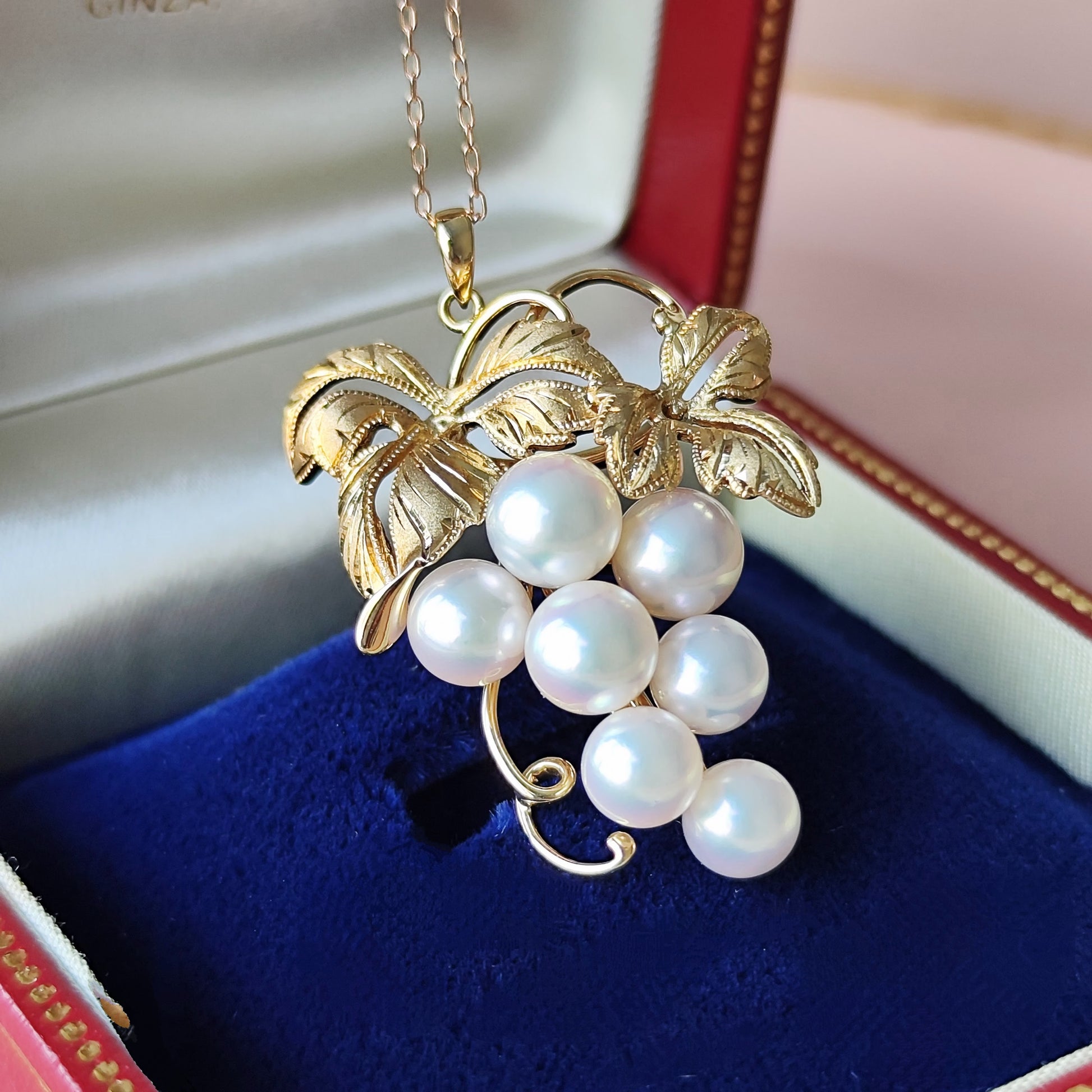 MIKIMOTO ミキモト あこや真珠 葡萄のモチーフ ペンダントトップ ヴィンテージ