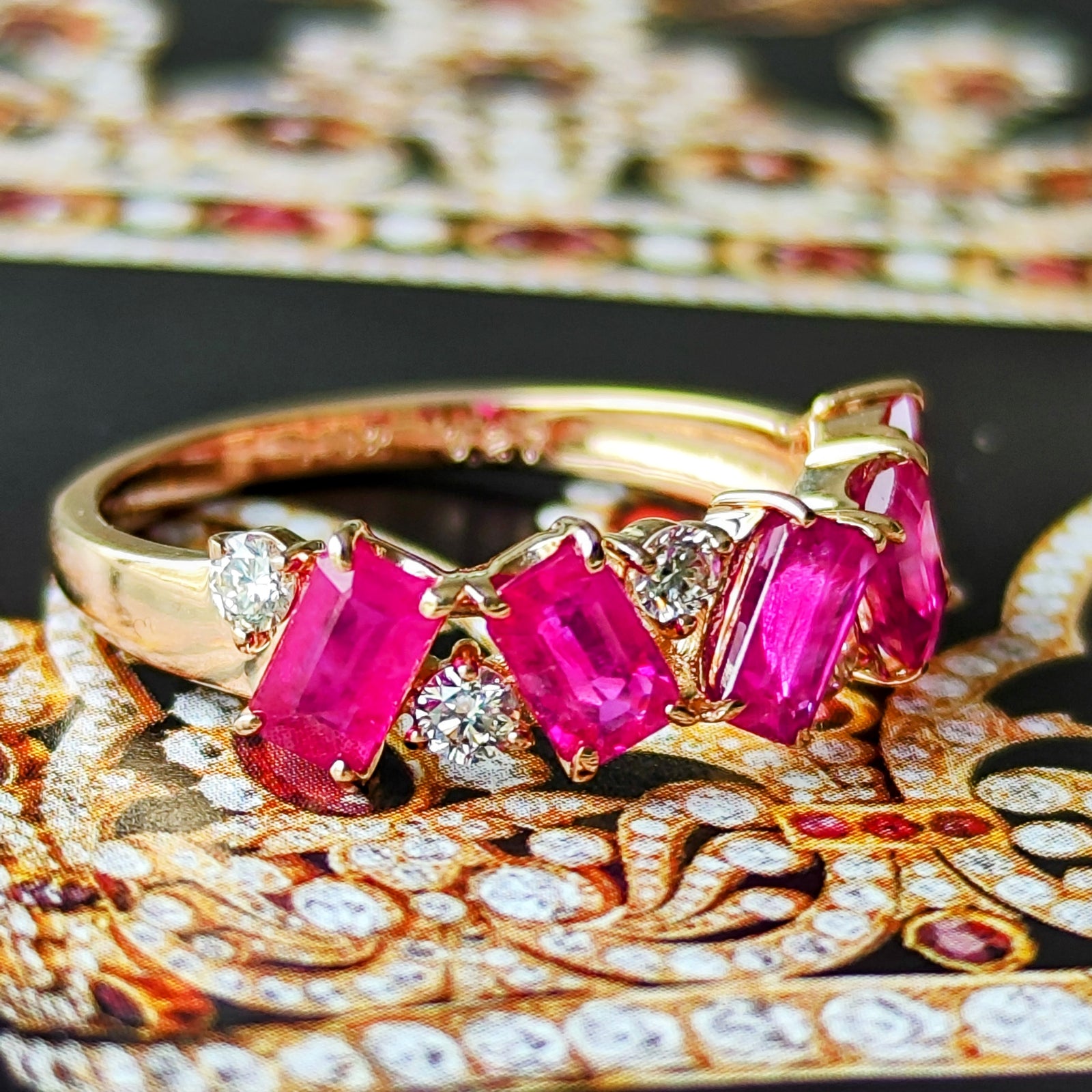 天然ルビー エメラルドカット 天然ダイヤモンド リング – Mico宝飾店