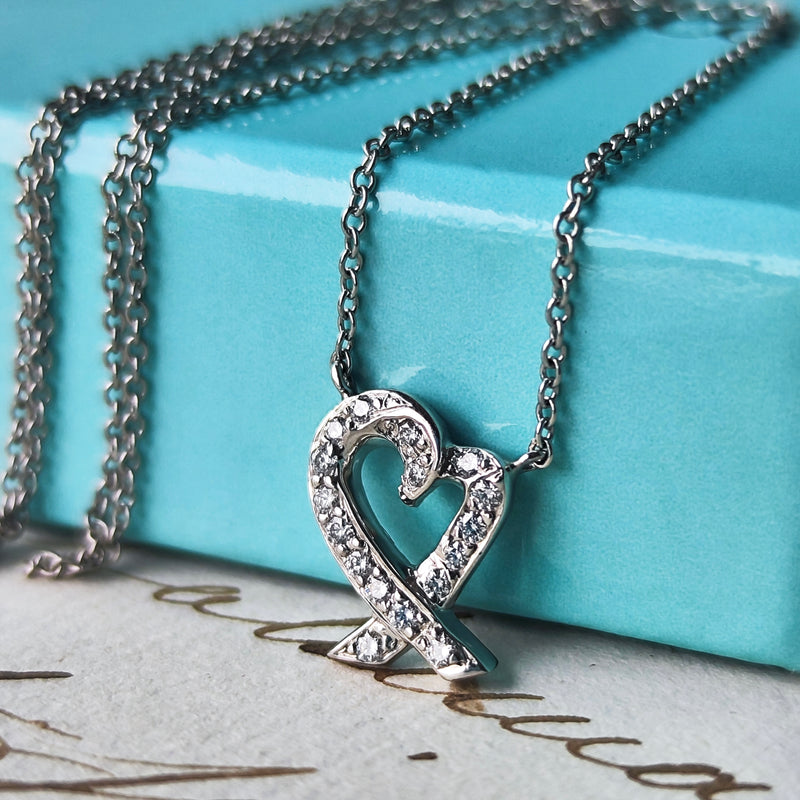 TIFFANY &Co ティファニー ラビングハート ダイヤモンド プラチナ ネックレス
