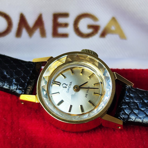 【OH済み】OMEGA オメガ DE VILLE デビル 手巻き 腕時計 カットガラス