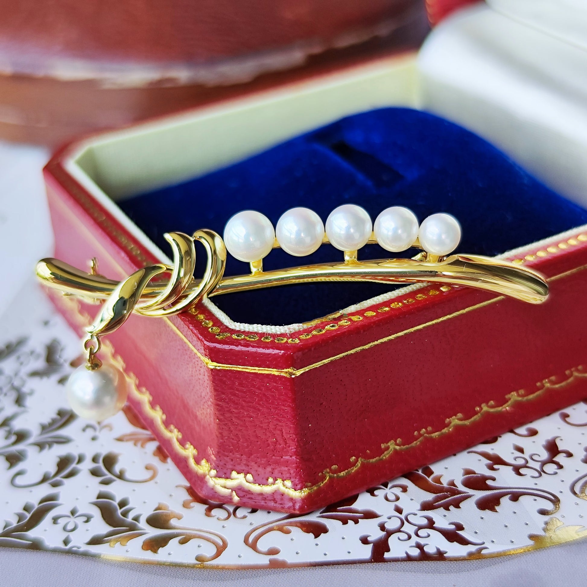 MIKIMOTO ミキモト あこや真珠 ブローチ 18金