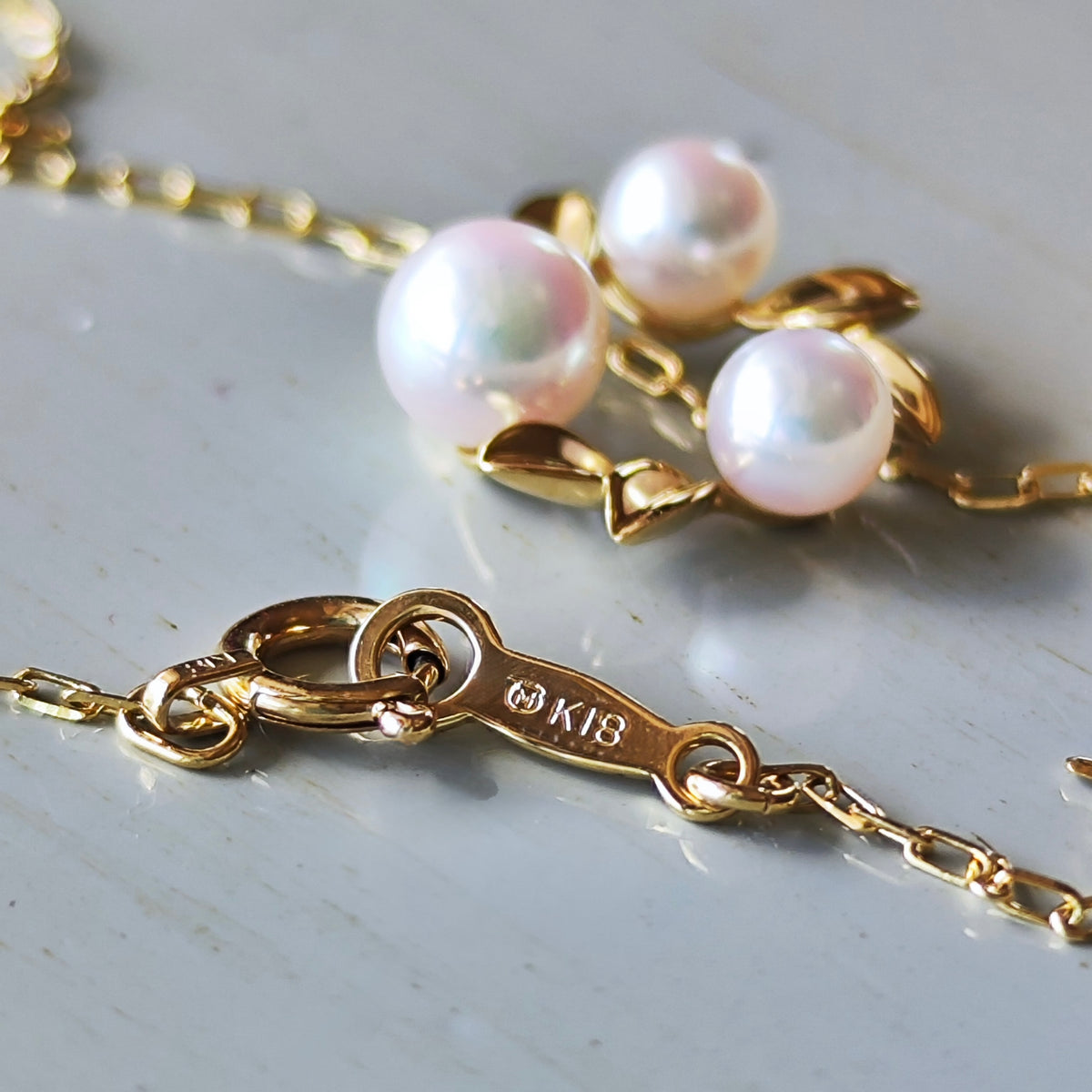 MIKIMOTO ミキモト あこや真珠 ネックレス 18金