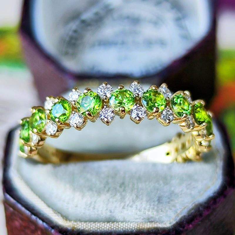 天然デマントイドガーネット 天然ダイヤモンド リング