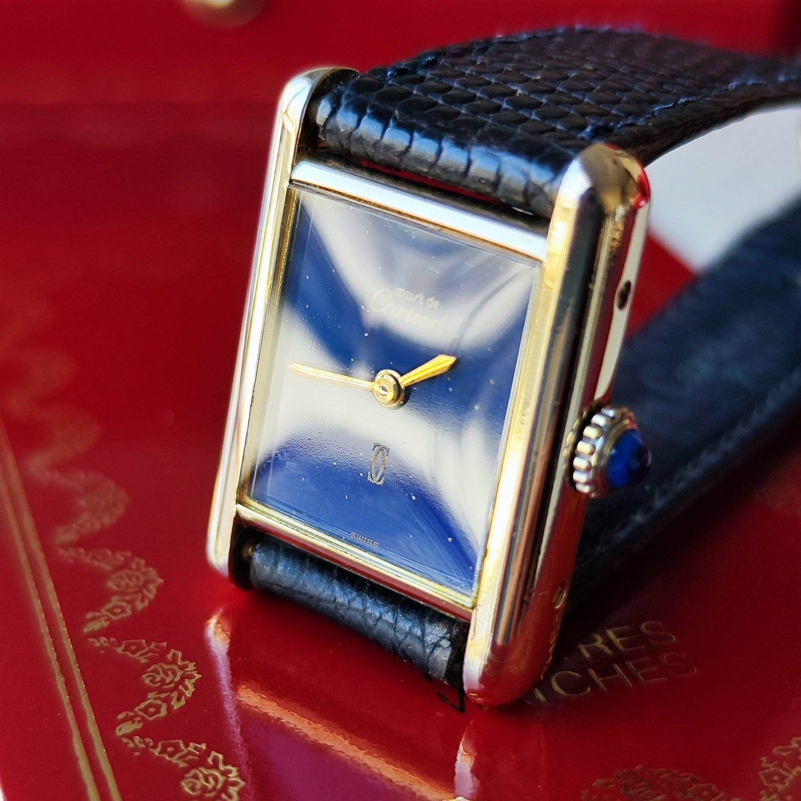 OH済み】Cartier カルティエ マストタンク ラピスラズリ文字盤 手巻き