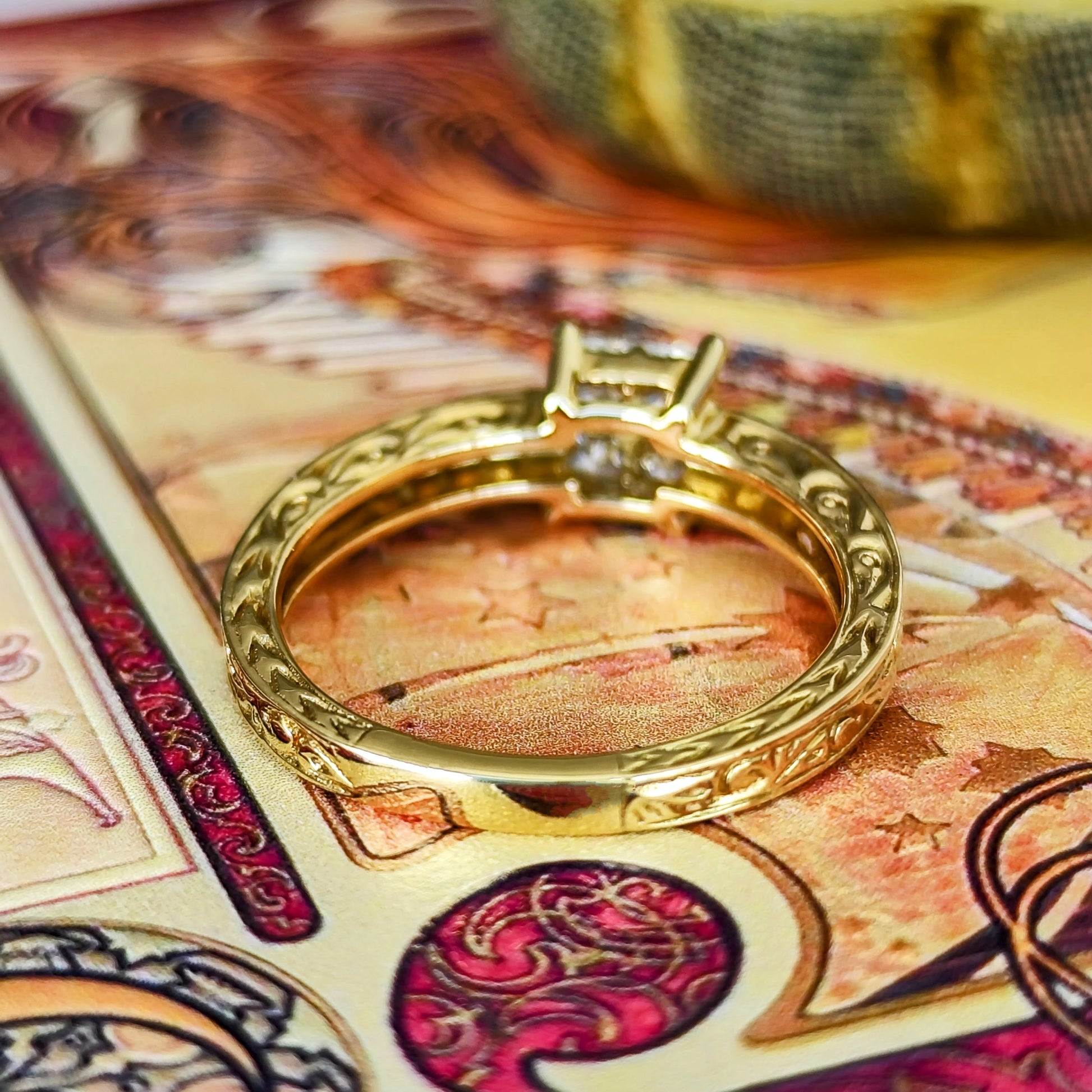 天然ダイヤモンド 18金リング