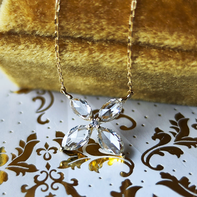 【ローズカット】天然ダイヤモンド ネックレス