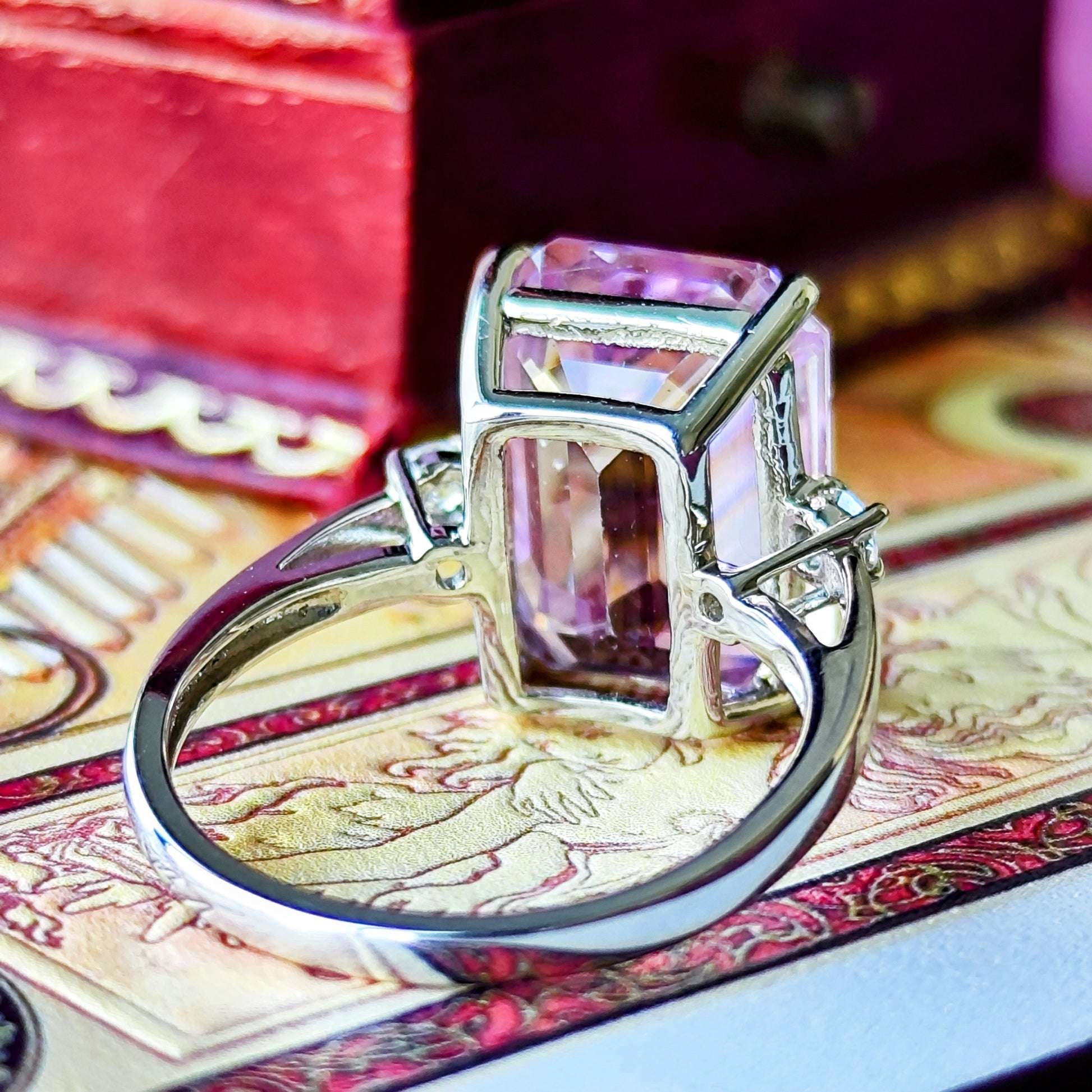 【お値下げ】8.42ct 天然クンツァイト 天然ダイヤモンド リング