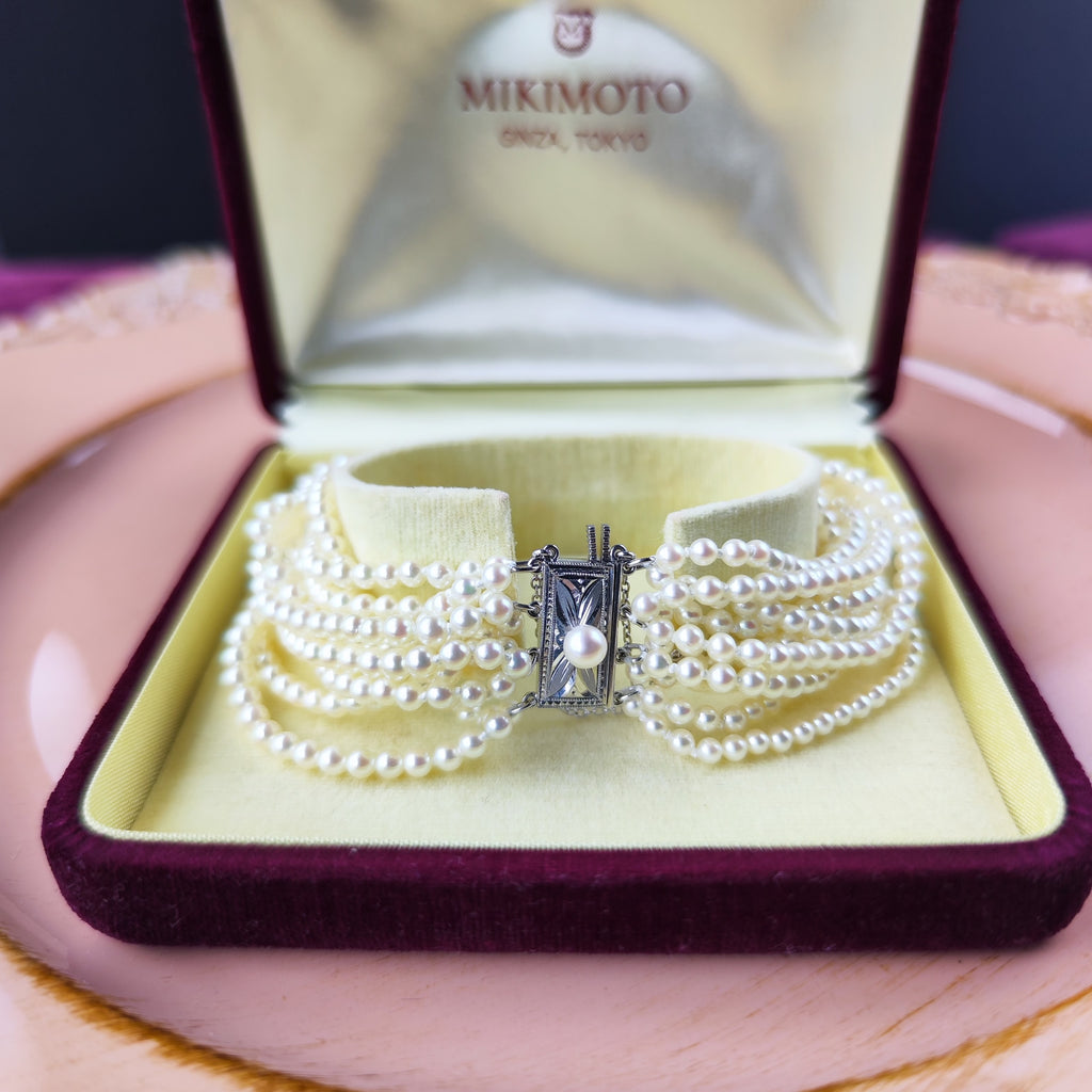 MIKIMOTO ミキモト あこやベビーパール ヴィンテージブレスレット 14金
