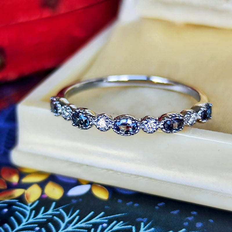 天然アレキサンドライト 天然ダイヤモンド プラチナリング