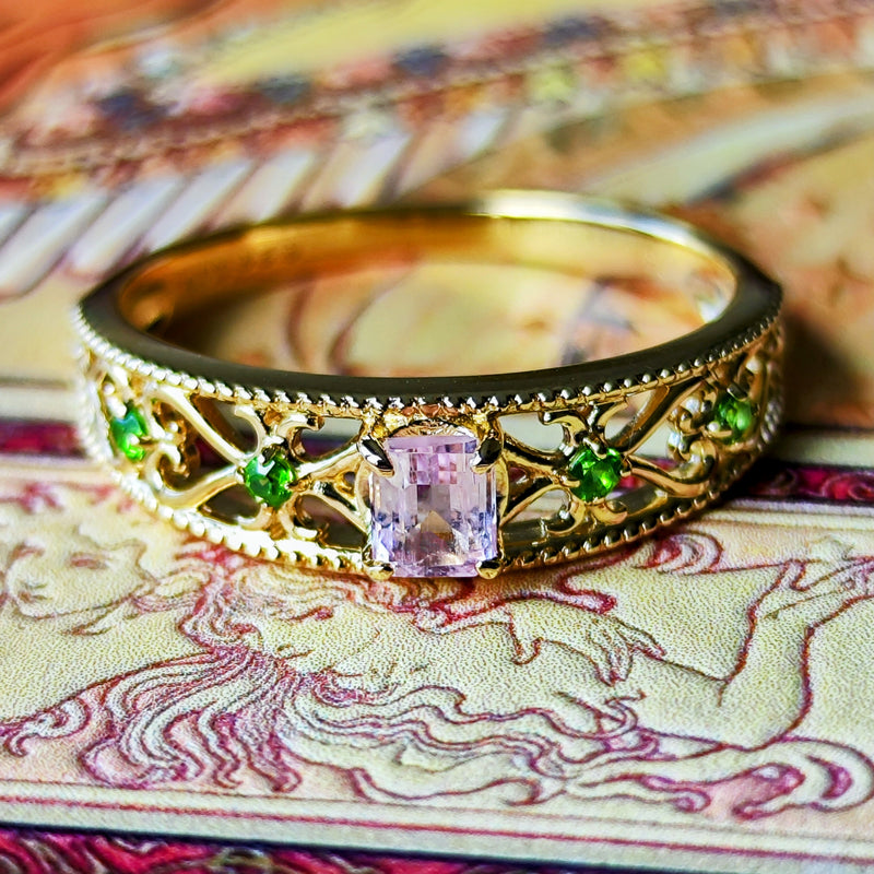 【アフガントルマリン】天然トルマリン 天然デマントイドガーネット リング