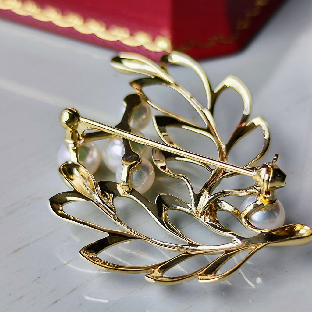 MIKIMOTO ミキモト あこや真珠 ブローチ 14金 ヴィンテージ