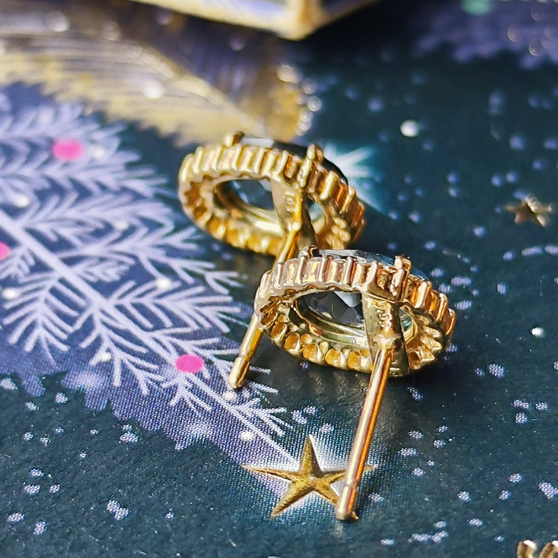 天然ロンドンブルートパーズ 天然ダイヤモンド 18金ピアス