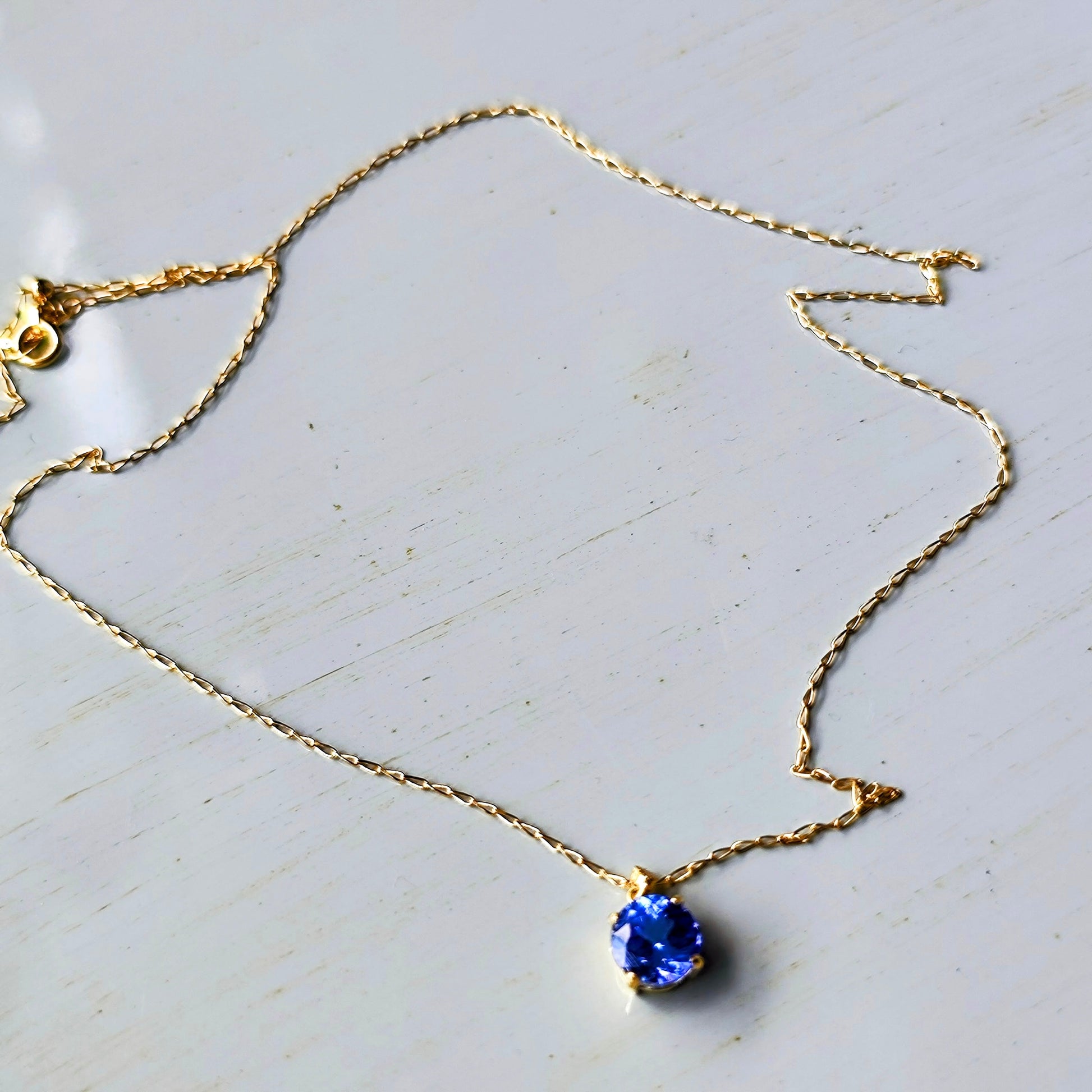 天然タンザナイト 1.67ct 天然ダイヤモンド 18金ネックレス
