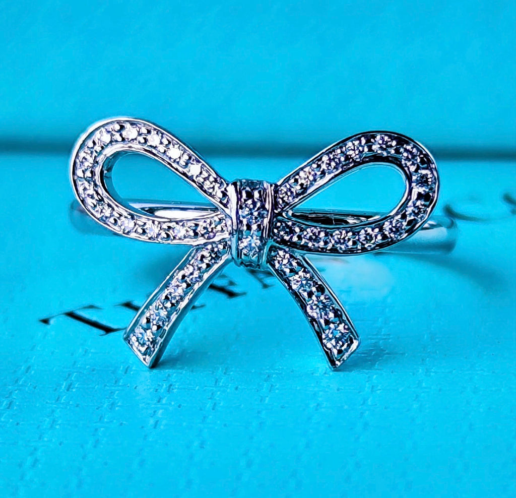 TIFFANY&Co. ティファニー ボウ リボンリング ダイヤモンド プラチナリング