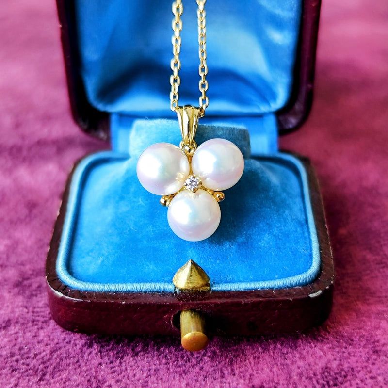 アクセサリー MIKIMOTO MIKIMOTO ミキモト あこや真珠 天然ダイヤモンド ネックレス