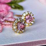 天然パパラチアサファイア 天然ダイヤモンド ピアス