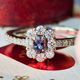 天然アレキサンドライト 天然ダイヤモンド リング