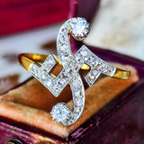 【フランスアンティーク】トワエモワ 天然ダイヤモンド リング