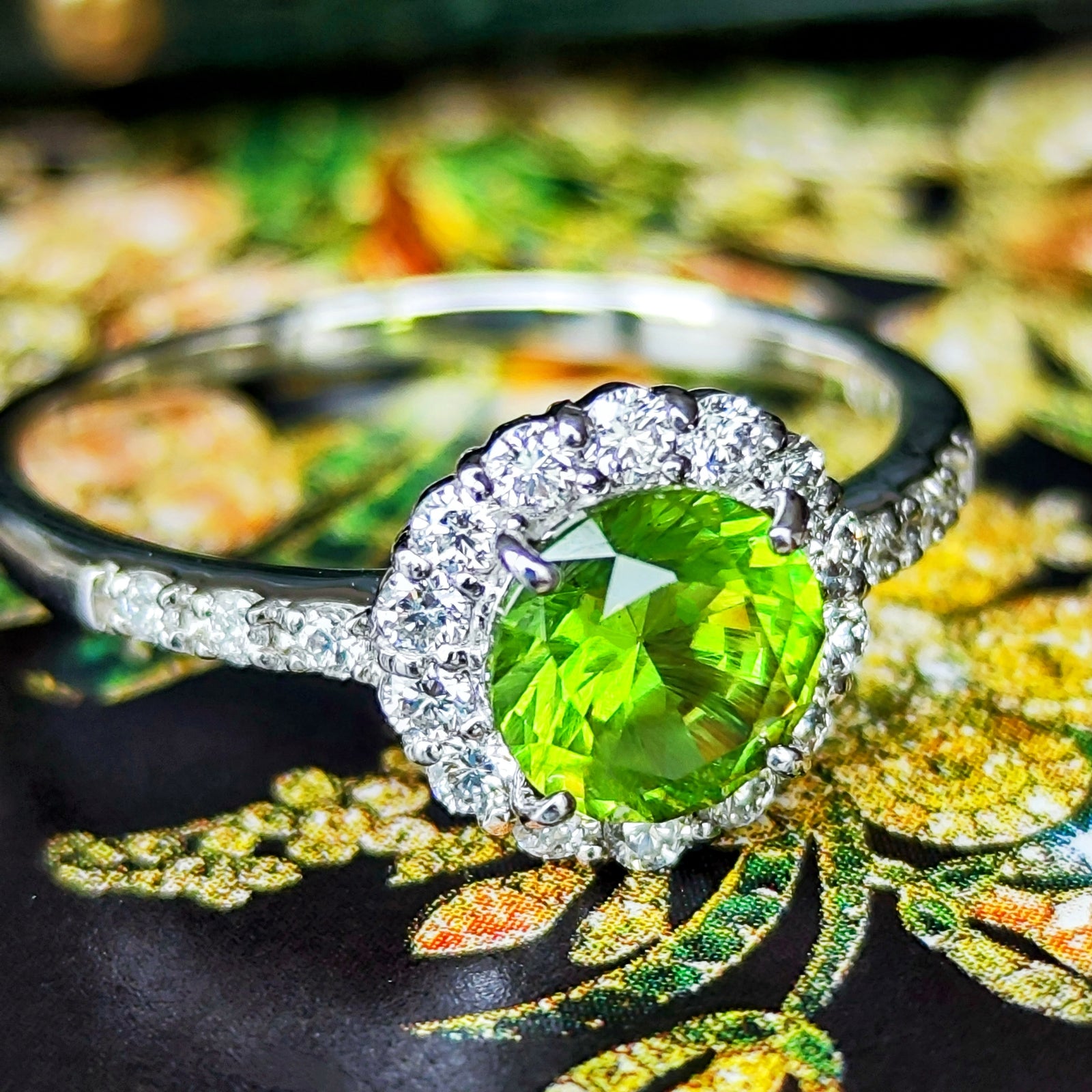 大粒 1.12ct】天然デマントイドガーネット 天然ダイヤモンド リング