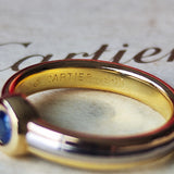 【Vintage Cartier】カルティエ モノストーン サファイア 18金スリーカラーリング