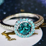 天然トルマリン 天然パライバトルマリン 天然ダイヤモンド プラチナリング