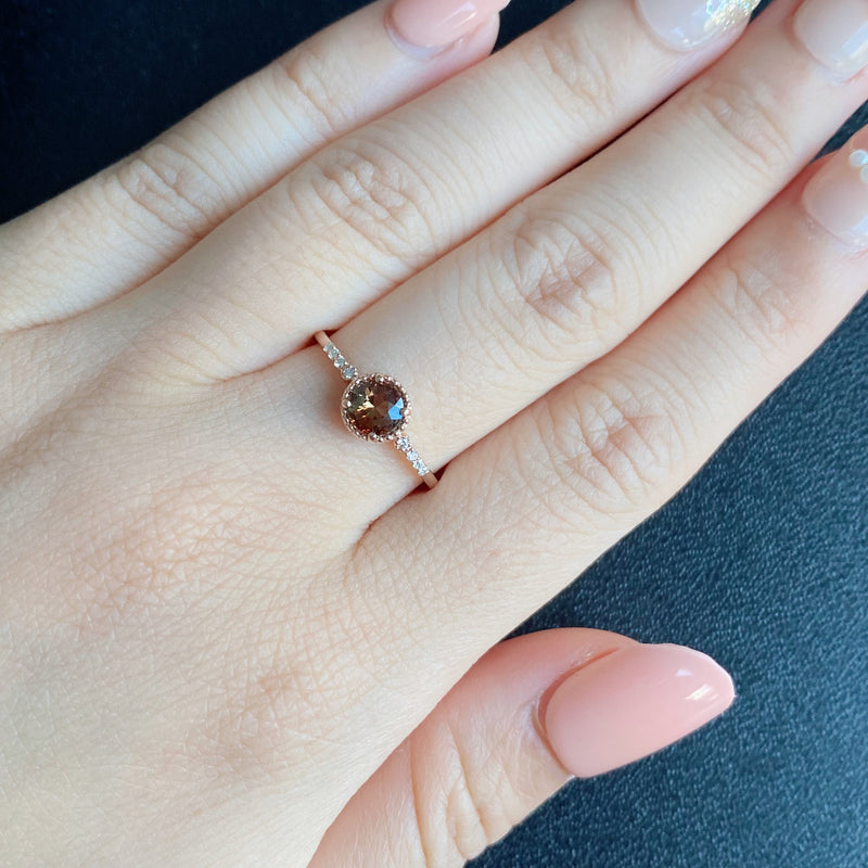 天然アンダリュサイト 天然ダイヤモンド リング