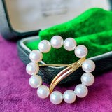 MIKIMOTO ミキモト あこや真珠 サークルモチーフ ブローチ