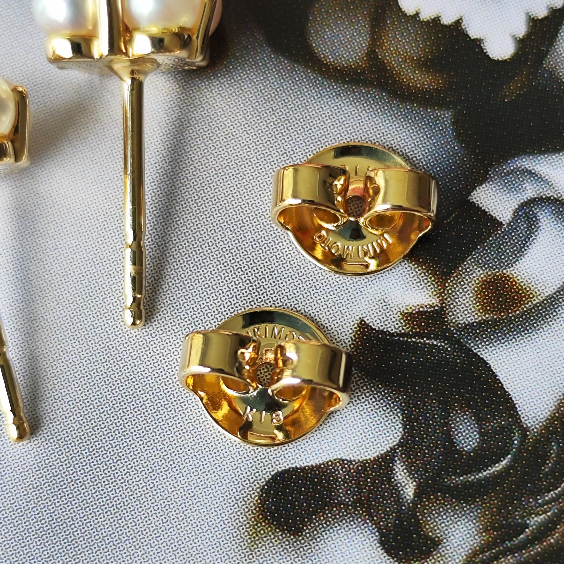 MIKIMOTO ミキモト あこや真珠 18金ピアス