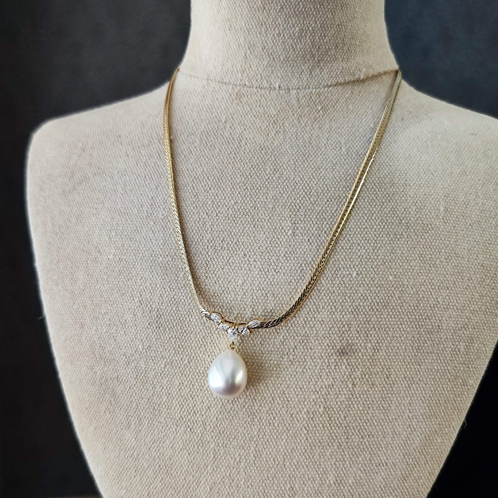 MIKIMOTO ミキモト 白蝶真珠 ダイヤモンド ネックレス
