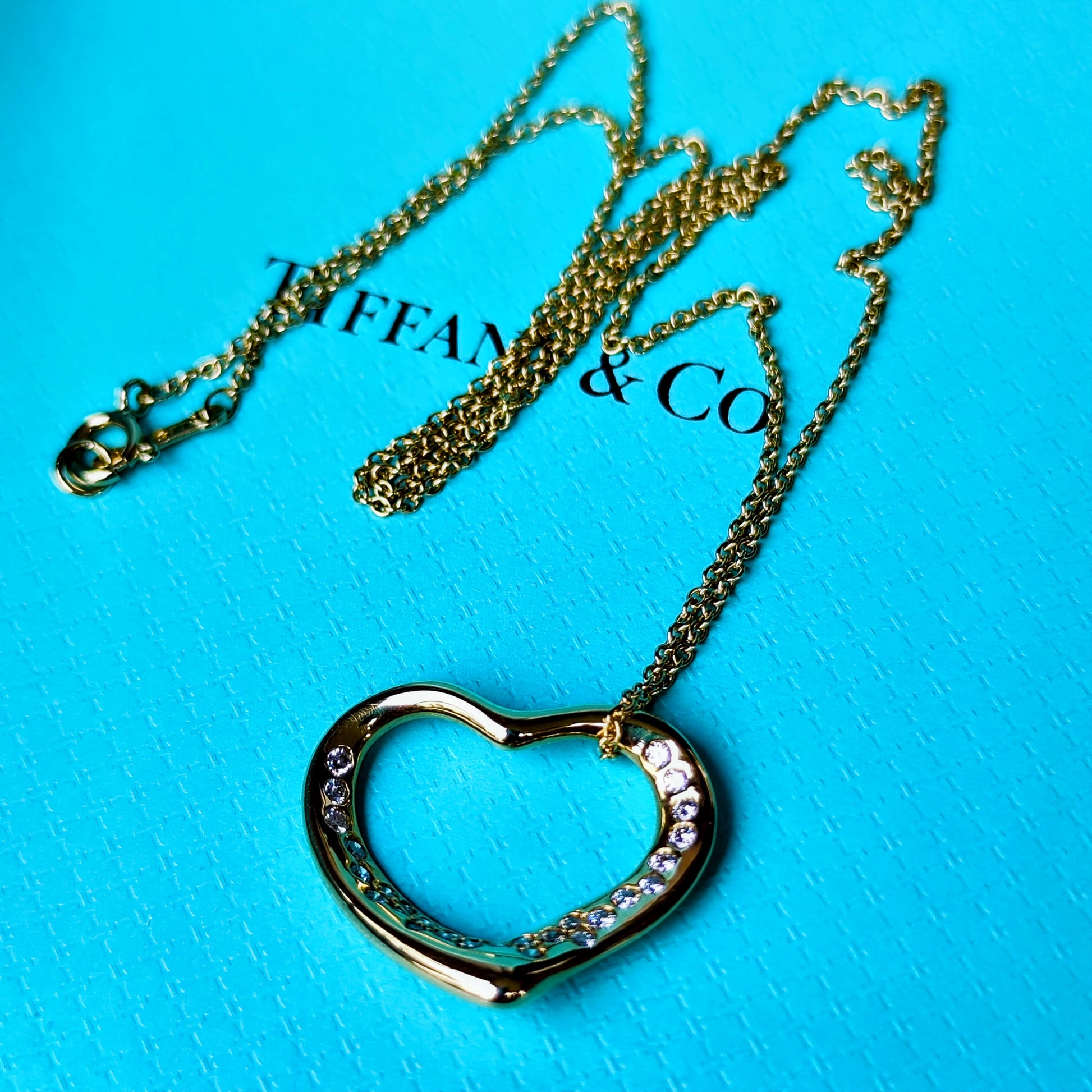 TIFFANY &Co ティファニー オープンハート ダイヤモンド １８金YG ネックレス