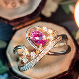 天然アレキサンドライト 0.41ct 天然ダイヤモンド リング